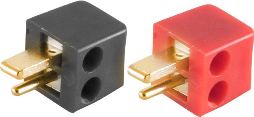 shiverpeaks ®-BASIC-S--Lautsprecher-Winkelstecker mini, schraubbar, vergoldet rot schwarz (BS54001-G-SET)