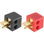 shiverpeaks ®-BASIC-S--Lautsprecher-Winkelstecker mini, schraubbar, vergoldet rot schwarz (BS54001-G-SET)