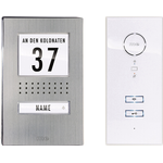 m-e modern-electronics ADV 111 WW Audio Vistadoor Türsprechanlage Kabelgebunden Komplett-Set 1 Familienhaus Edelstahl, Weiß (41137)