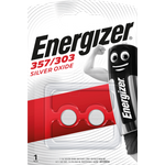 ENERGIZER EN 2X357/303 - Silberoxid-Knopfzelle, 357/303, 1,55 V, 138 mAh, 2er-Pack (E301319101)