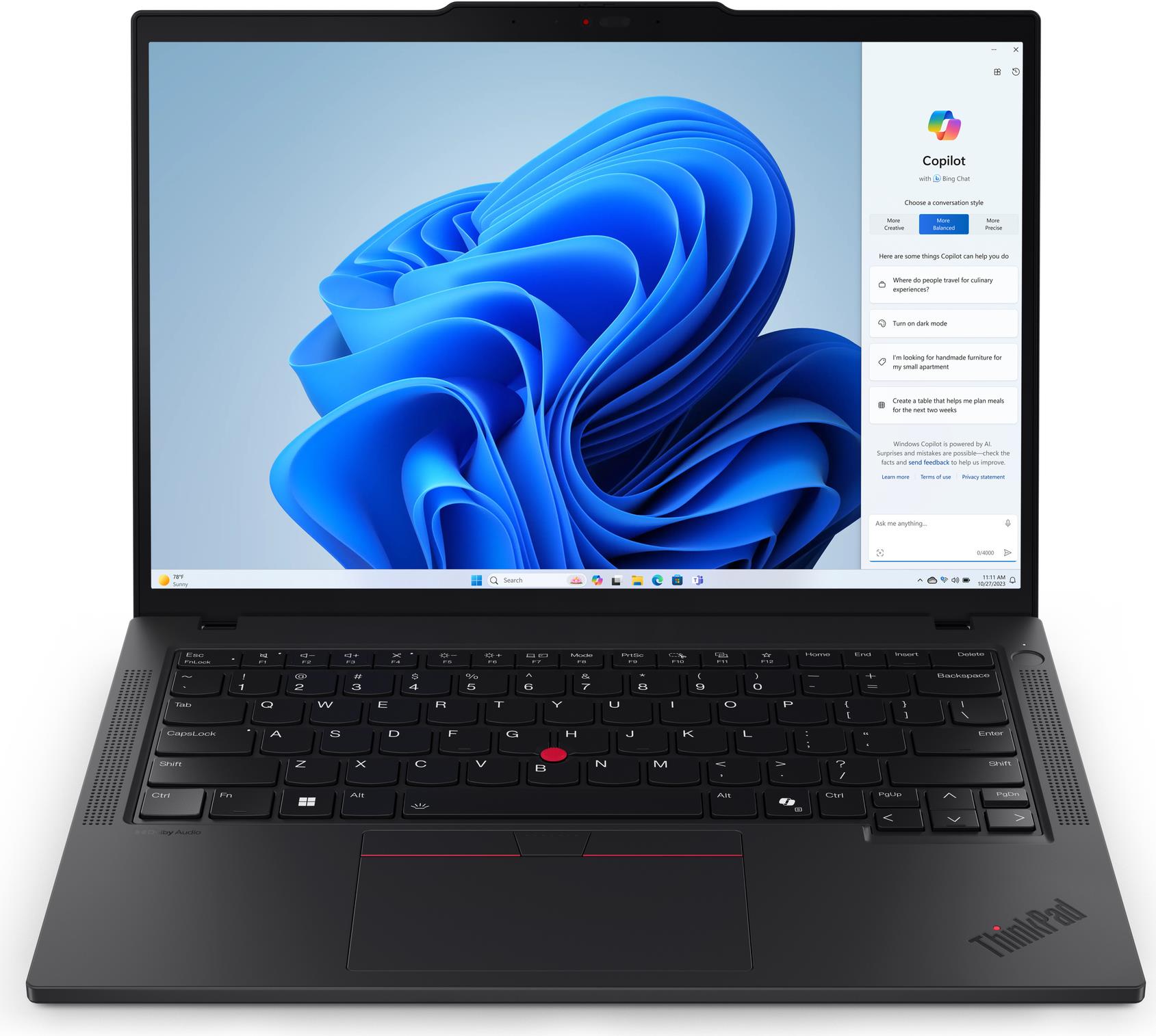 Lenovo ThinkPad T14 Intel Core Ultra 7 155U Laptop 35,6 cm (14") WUXGA 32 GB DDR5-SDRAM 1 TB SSD Wi-Fi 6E (802.11ax) Windows 11 Pro Schwarz (21ML005KGE)