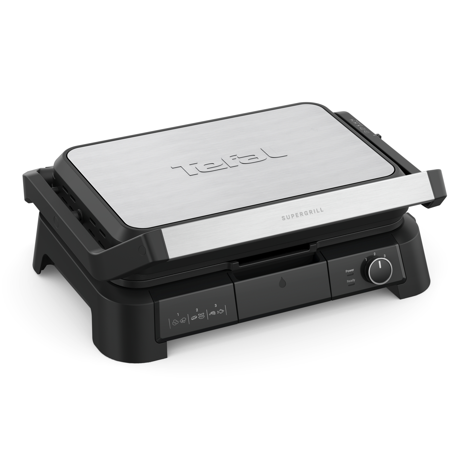 Tefal SuperGrill 3-in-1 XL Kontaktgrill GC 520 D 2000 W Schwarz, Edelstahl