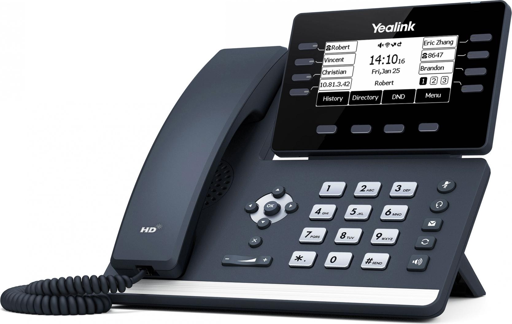 Yealink SIP-T53W VoIP-Telefon 12 Leitungen Bluetooth 4.2 Wi-Fi Classic Gray