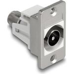 Delock Panel Mount IEC Stecker zu F Buchse silber weiss (90881)