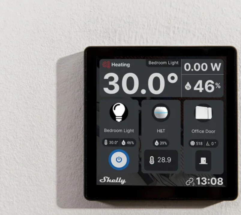 Shelly Wall Display Black & BLU H&T Black Smart-Display Unterputz WLAN Bluetooth