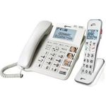 Geemarc DECT595 Schnurgebundenes Seniorentelefon Anrufbeantworter, Freisprechen, Optische Anrufsignalisierung, für Hörgeräte kompatibel, inkl. Notrufsender (DECT595_COMBI_WH_VDE)
