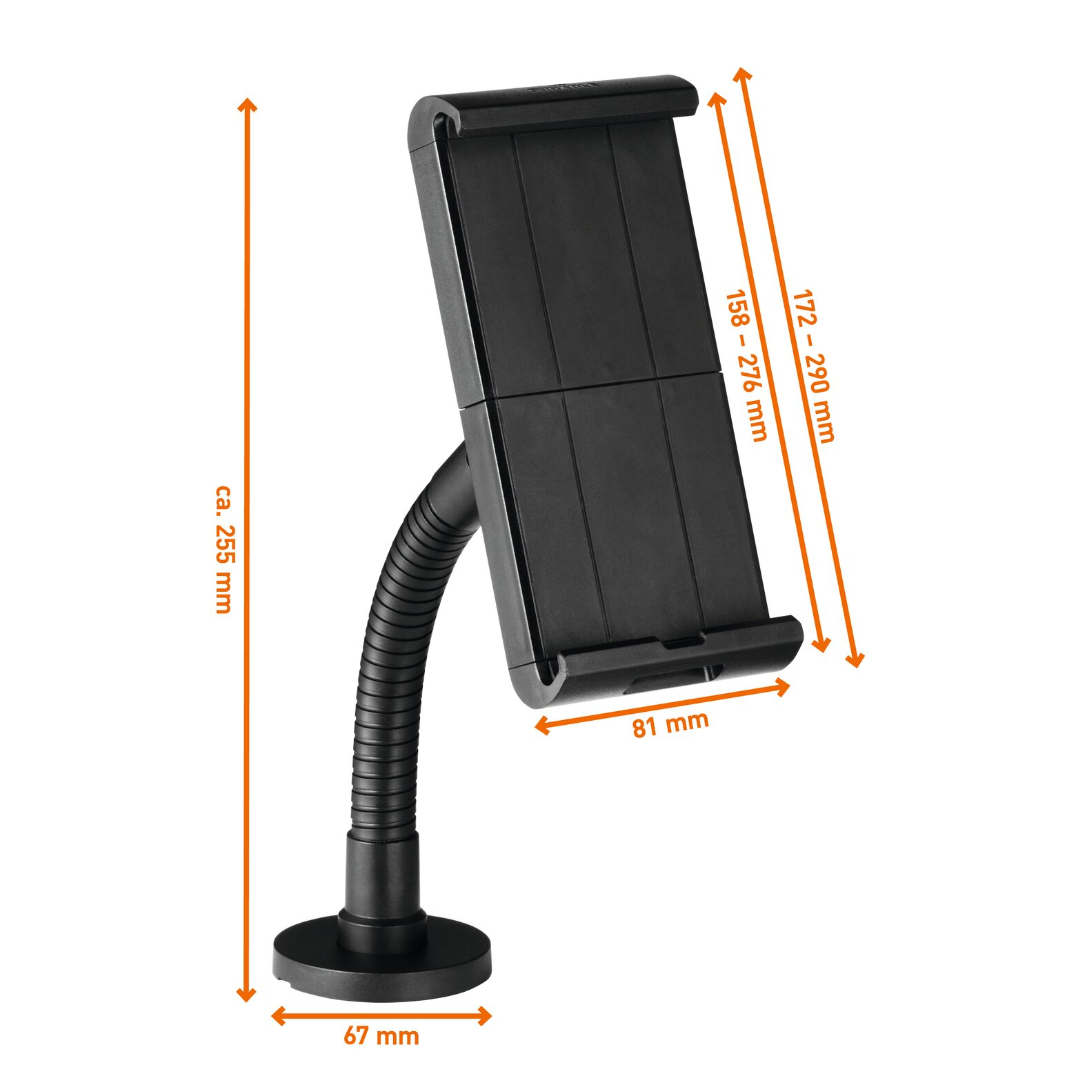 Durable Tablethalterung TOUGH WALL/TABLE 7"–13" bis 8 mm Schwarz