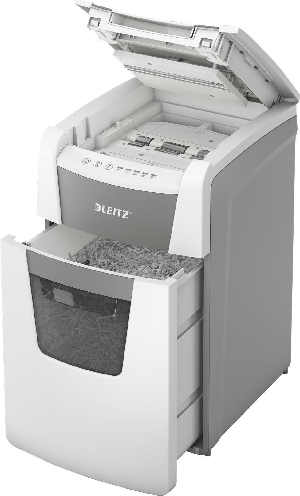 Leitz IQ AutoFeed Office 150 P4 Aktenvernichter Kreuzschnitt P4 Grau, Weiß