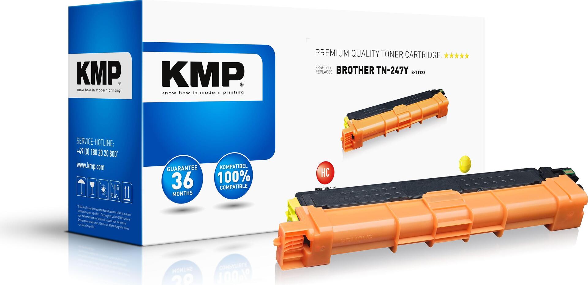 KMP Printtechnik AG KMP Toner Brother TN-247Y/TN247Y yellow 2.300 S. B-T112X remanufactured (1268,3009)