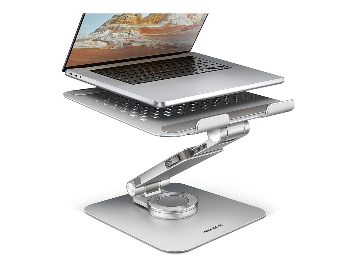 AXAGON STND-LR Notebook-Ständer 10″–17″ Aluminium Grau