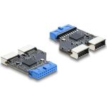 Delock USB 5Gbps Hub 20Pin Pfostenbuchse < 2x USB-A 5Gbps (67342)