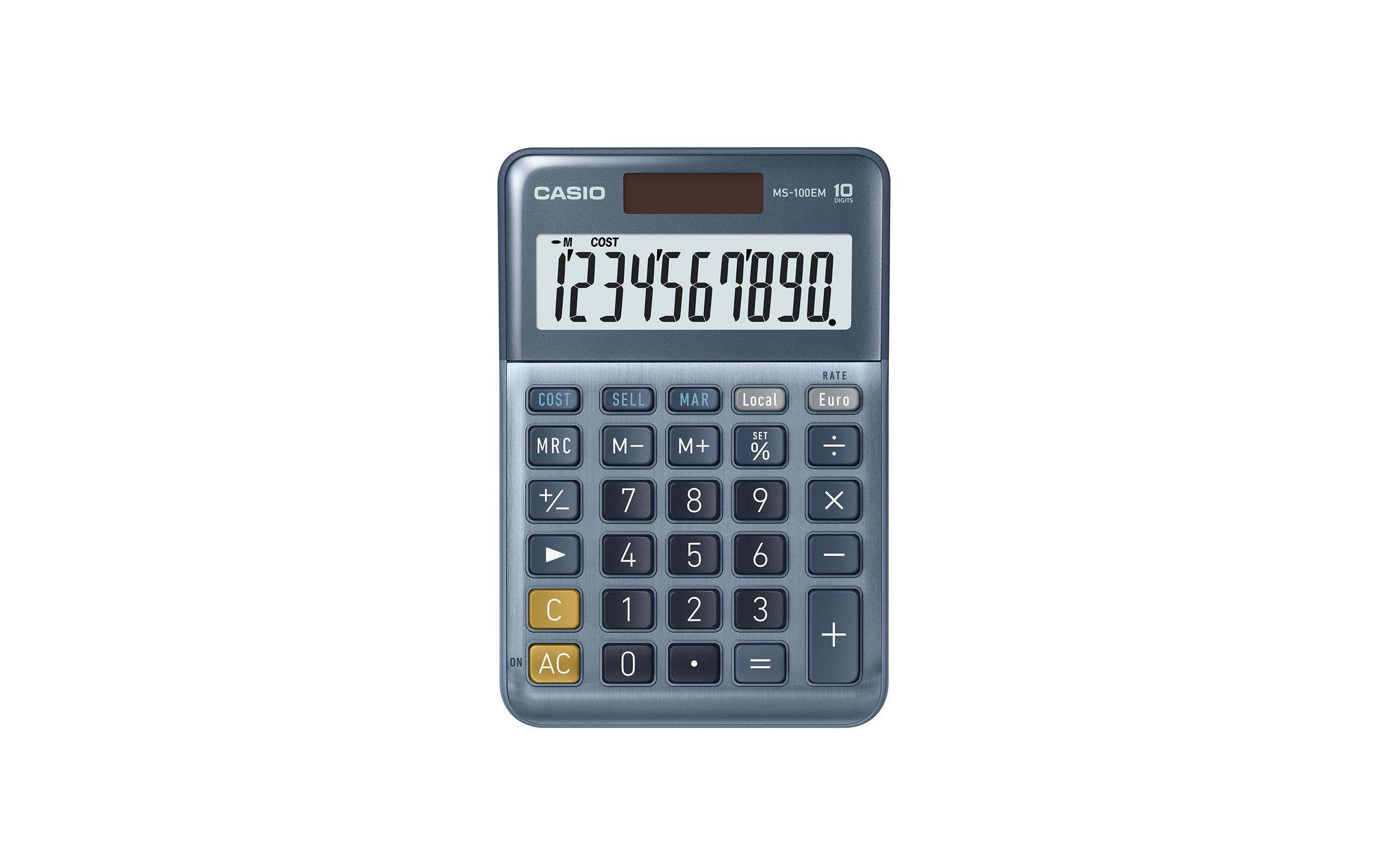 Casio MS-100EM Taschenrechner 10 Stellen LCD Blau