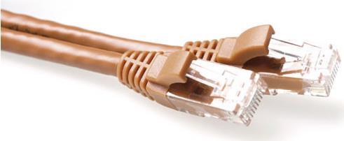 ACT Brown 10 meter U/UTP CAT6A patch cable snagless with RJ45 connectors. Cat6a u/utp snagless bn 10.00m (IB2210)