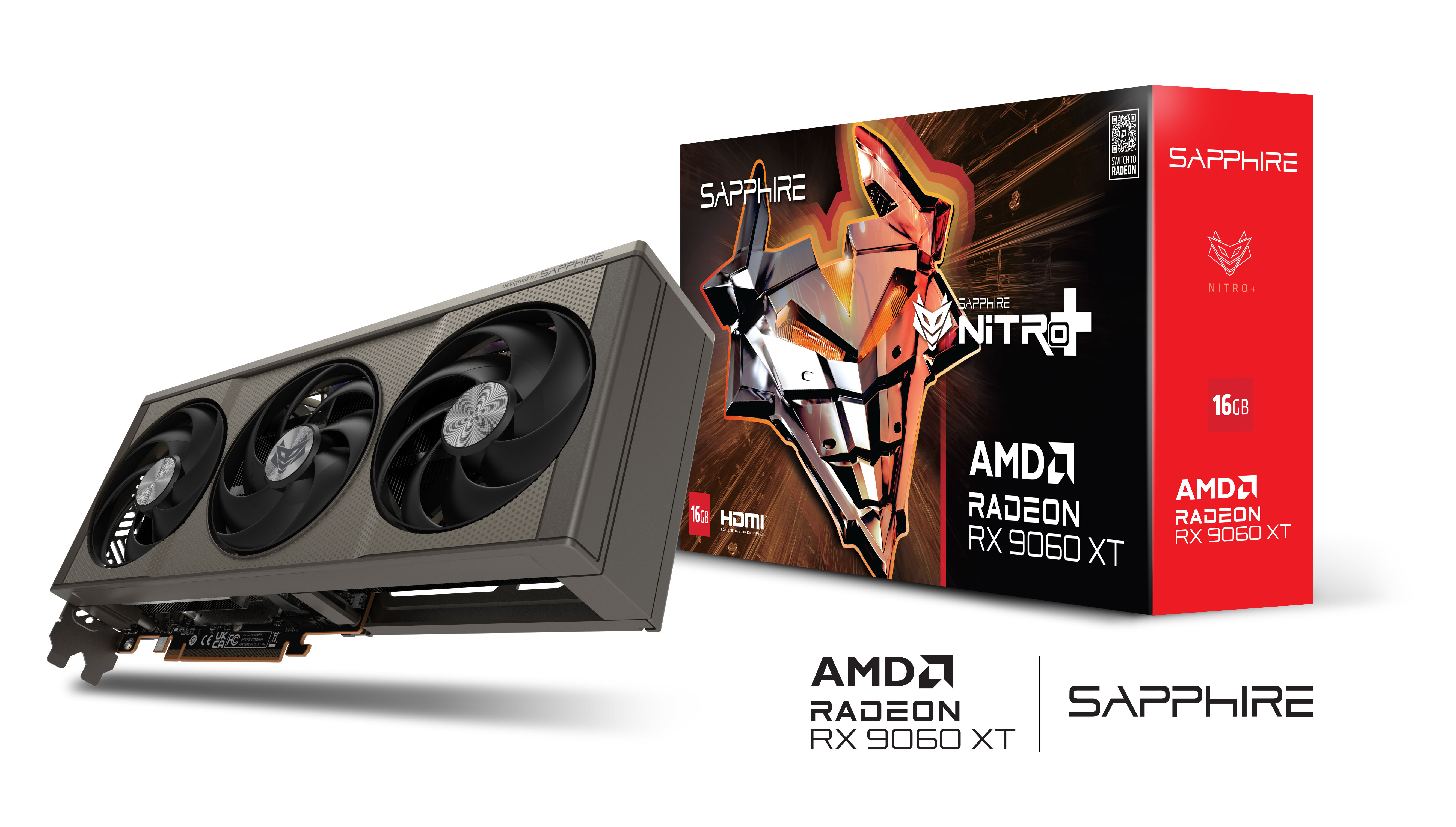 Sapphire NITRO+ Radeon RX 9060 XT 16 GB GDDR6 Grafikkarte Grau