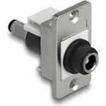 Delock Panel Mount DC 5.5 x 2.5mm Buchse zu 5.5 2.1mm Stecker silber weiss (90886)