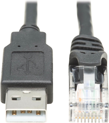 EATON TRIPPLITE USB-A to RJ45 Rollover Console Cable M/M - Cisco Compatible 250 Kbps 6ft. 1,83m Black (U009-006-RJ45-X)