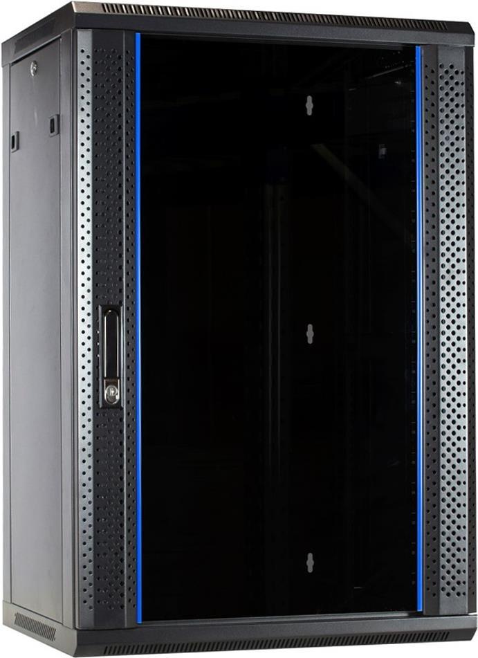 DSIT 18 HE Serverschrank, Wandgehäuse, mit Glastür (BxTxH) 600 x 450 x 900 mm (DS6418)