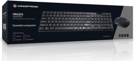 Conceptronic ORAZIO01IT Wireless Keyboard+Mouse,IT, schwarz (ORAZIO01IT)