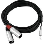 Omnitronic 30225157 XLR Adapterkabel [1x Klinkenstecker 3.5 mm - 2x XLR-Stecker 3 polig] 3.00 m Schwarz (30225157)