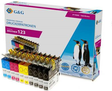 G&G Tinte ersetzt Brother LC-123 Kompatibel 10er-Pack Schwarz, Cyan, Magenta, Gelb 15060 (15060)