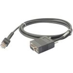 Zebra Verbindungskabel, RS-232, Rev. B Verbindungskabel, RS-232, Länge: 2.1 m, gerade, Netzteilanschluss, TxD auf PIN 2, TTL Schutz, Kabelcode: R01, separat bestellen: Netzteil (CBA-R01-S07PBR)