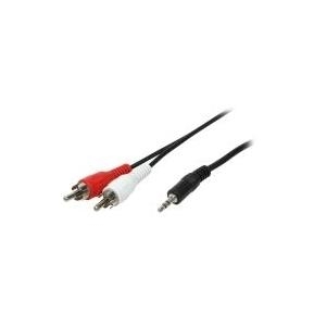 Stereo Audio Anschlusskabel, 3,5mm Klinkenstecker zu 2x RCA (Chinch) Stecker, 1.5m, LogiLink®, [CA1042]