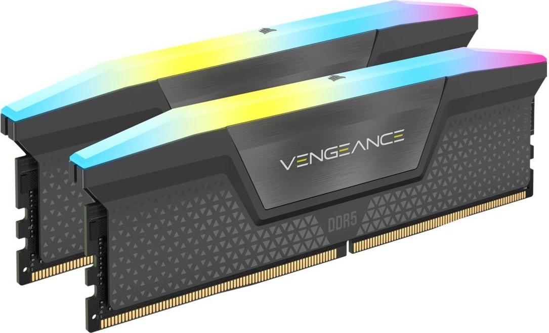 Corsair VENGEANCE RGB DDR5 RAM 16GB (2x8GB) 5200MT/s CL40 Grau AMD EXPO Intel XMP