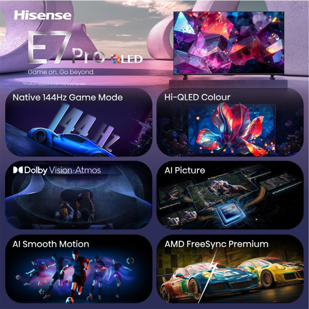 Hisense 50E7S PRO 50" 4K Smart TV Schwarz