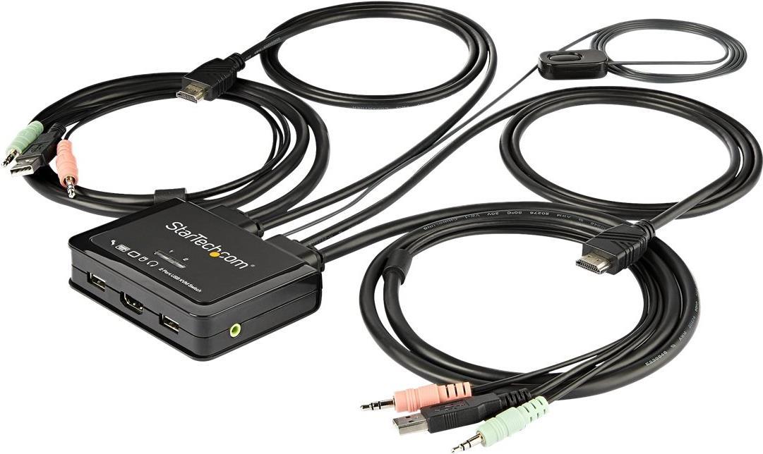 StarTech.com 2-Port HDMI KVM Switch with Built-In Cables (SV211HDUA4K)