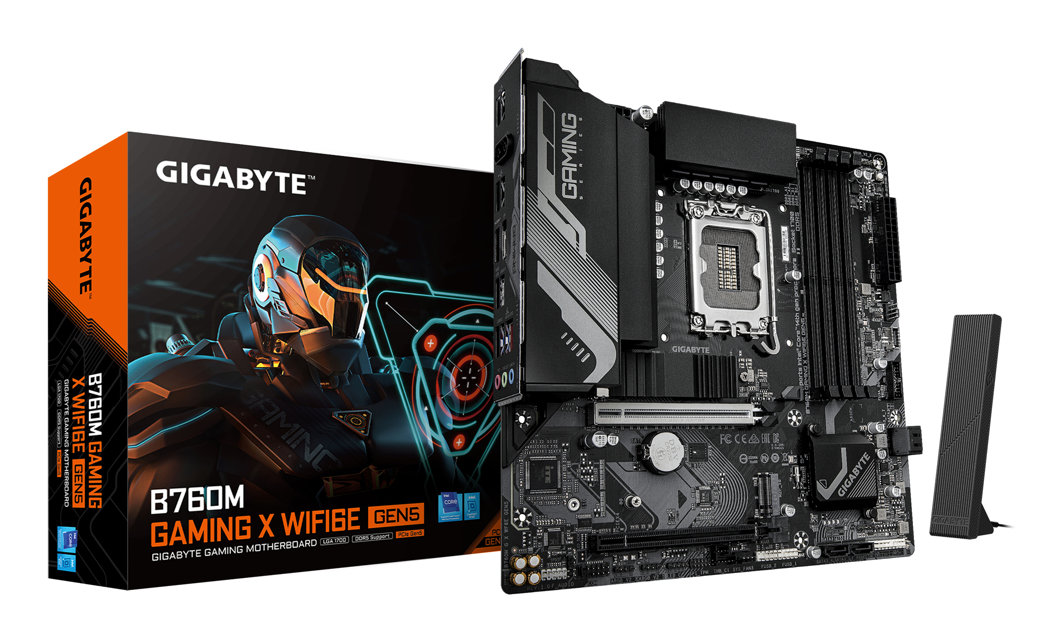 GIGABYTE B760M GAMING X WIFI6E GEN5 Micro ATX Mainboard LGA1700 DDR5 Dark brown