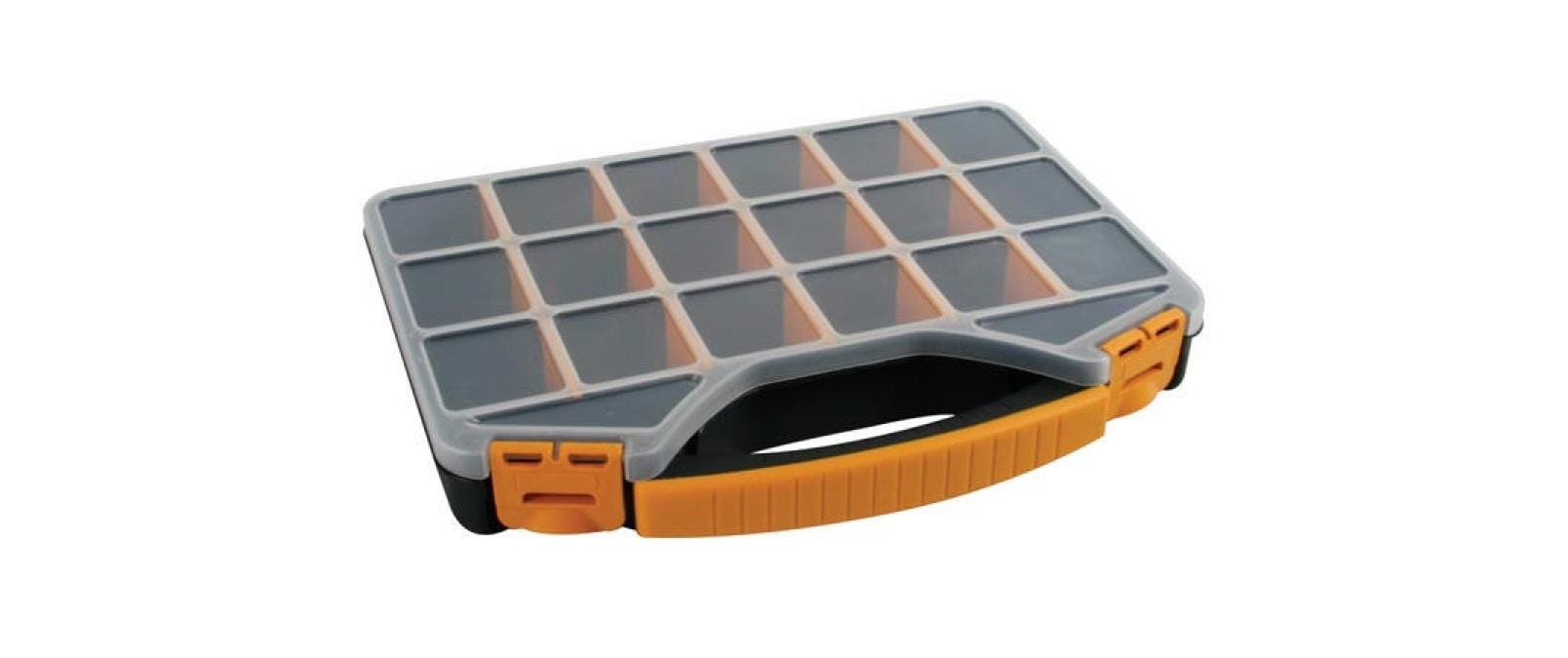 Velleman Perel OMR18 Sortimentskasten 20 Fächer 420 x 305 x 61 mm Schwarz, Orange