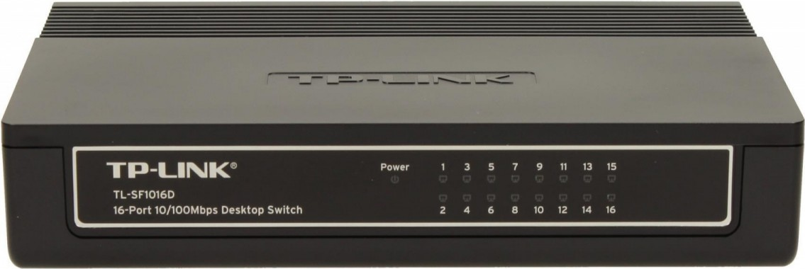 TP-Link TL-SF1016D 16-Port 10/100 Desktop Switch Schwarz