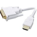 SpeaKa Professional DVI / HDMI Adapterkabel DVI-D 18+1pol. Stecker, HDMI-A Stecker 2.00 m Weiß SP-7870336 vergoldete Steckkontakte DVI-Kabel (SP-7870336)
