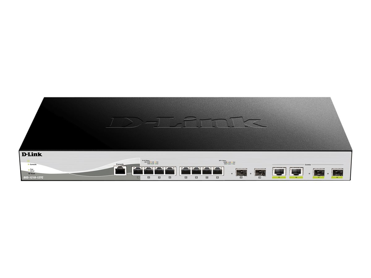 D-Link DXS-1210-12TC/E Managed L2 Switch 10G Ethernet 12 Ports 1U Schwarz, Silber