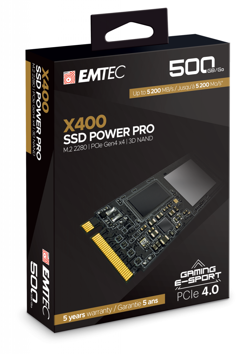Emtec X400 M.2 500 GB PCI Express 4.0 3D NAND NVMe (ECSSD500GX400)