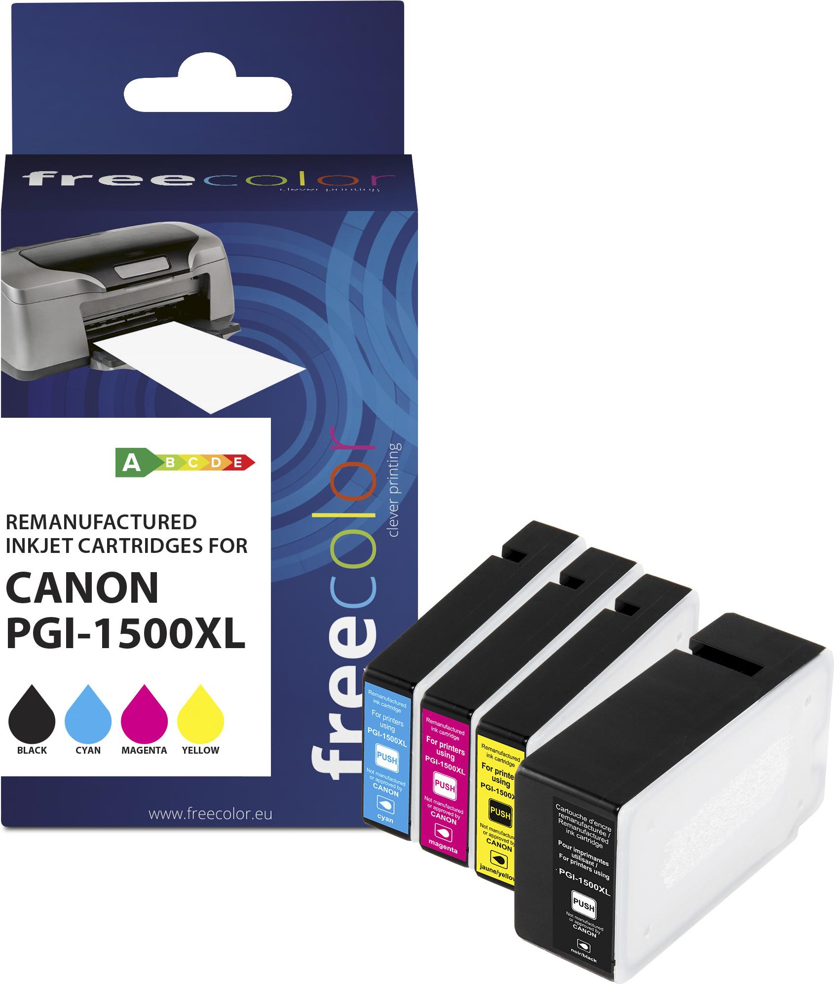 Freecolor K10404F7 Kompatibles Tintenpatronen-Multipack 4 Stück Schwarz, Cyan, Magenta, Gelb