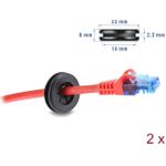 Delock Gummi Kabeldurchführung rund O schwarz 2 Stück (67322)