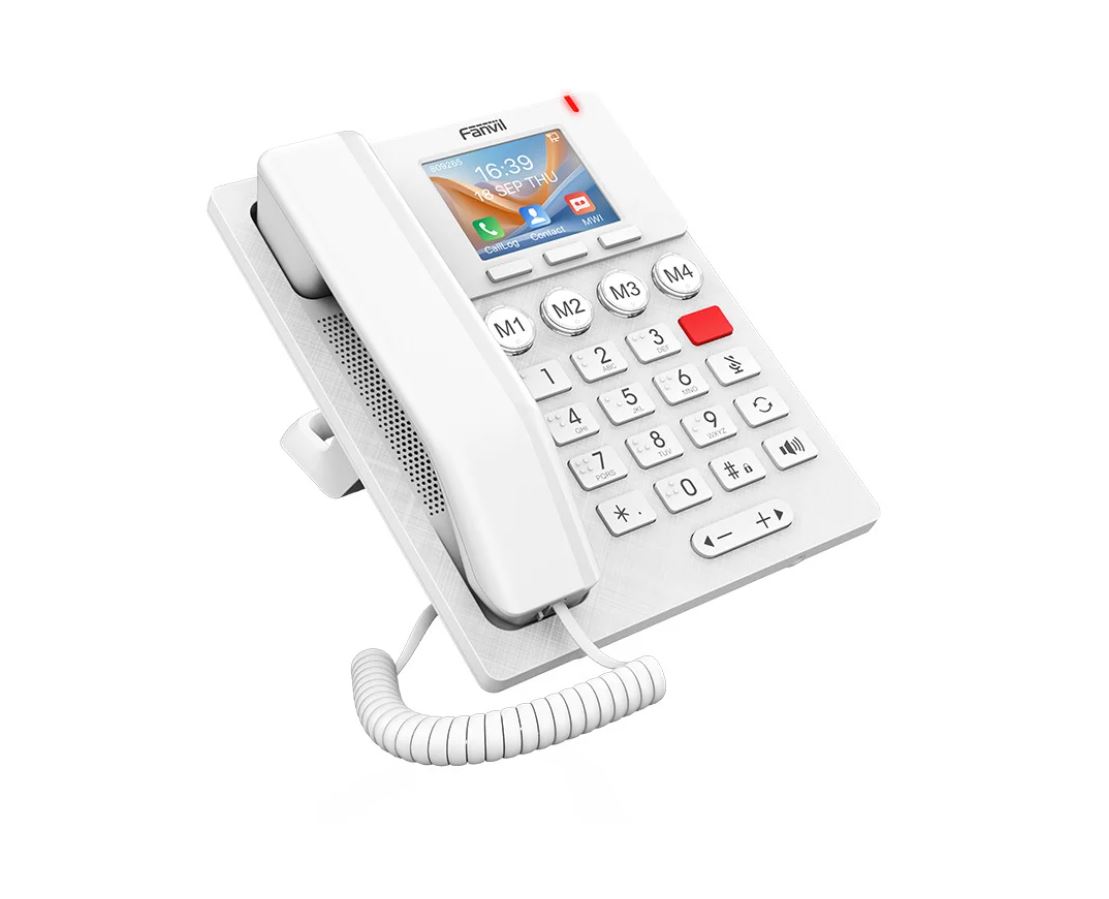Fanvil X306 weiß VoIP IP-Telefon mit Großtasten Braille Wi-Fi 6 PoE