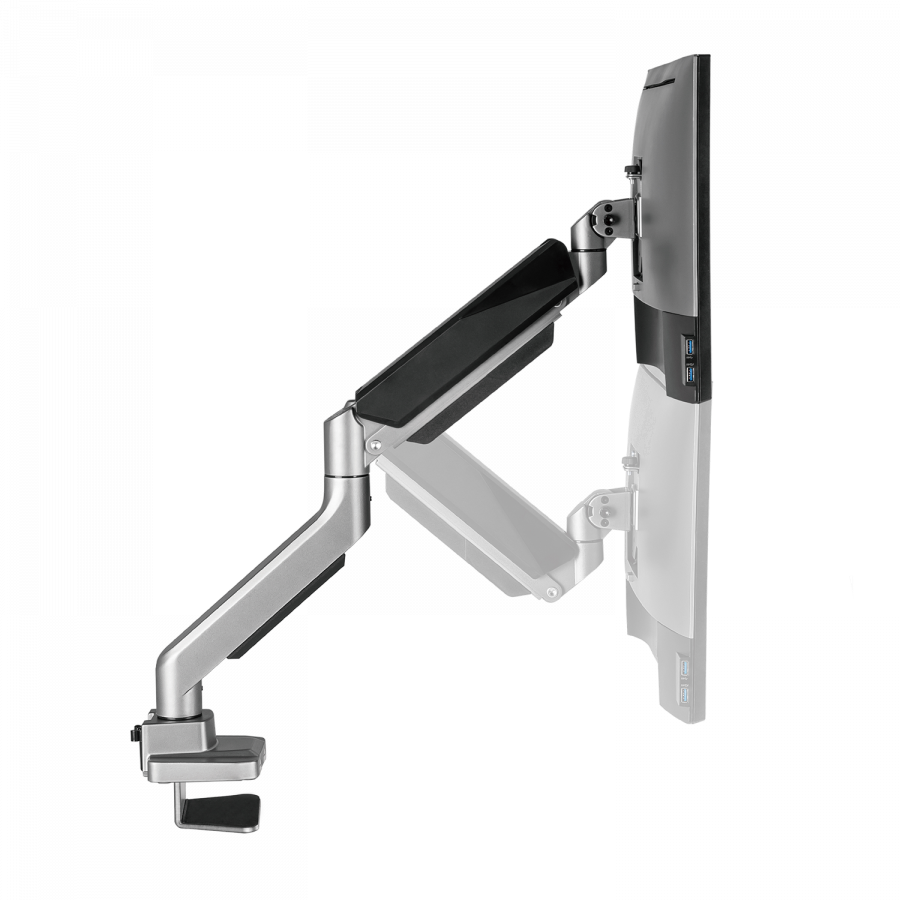 V7 DM1HDS Monitor-Tischhalterung mit Gelenkarm 49" Schwarz, Silber