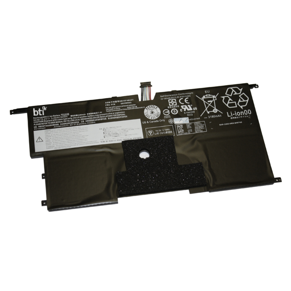 BTI Notebook-Akku Lithium-Polymer 3355 mAh für Lenovo ThinkPad X1 Carbon 3rd Gen Schwarz