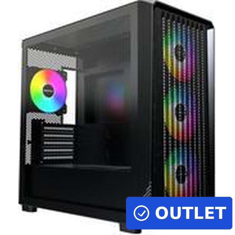 Montech X5M PC-Gehäuse, Midi-Tower, Micro-ATX, ARGB, Tempered Glass - schwarz (X5M (B)) (B-Ware)