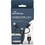 MediaRange 3-in-1 Kabel, micro USB, USB-C und Lightning, sw (MRCS246)