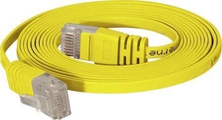 Patchkabel Cat.6 U/UTP, ungeschirmt, flach, gelb, 2.0m superflaches Patchkabel z.B. für die Verlegung unter Teppichböden und Fußleisten (77802y)