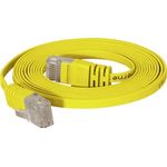 Patchkabel Cat.6 U/UTP, ungeschirmt, flach, gelb, 2.0m superflaches Patchkabel z.B. für die Verlegung unter Teppichböden und Fußleisten (77802y)