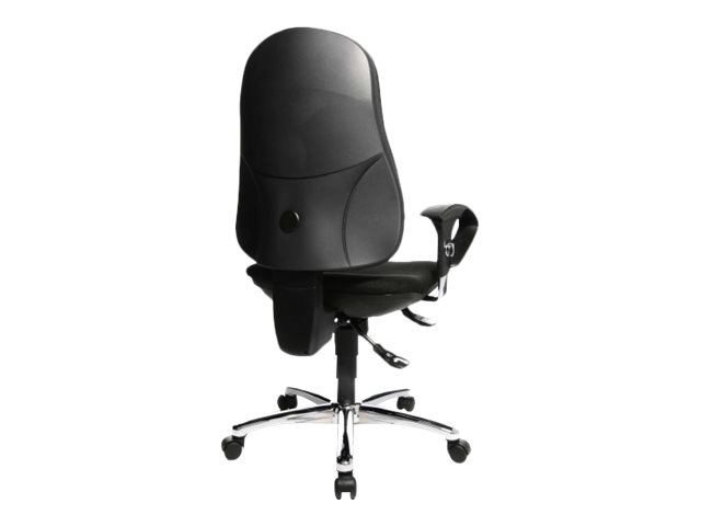 TOPSTAR Support SY Deluxe Bürodrehstuhl mit Bandscheibensitz und Synchron-Mechanik, Schwarz