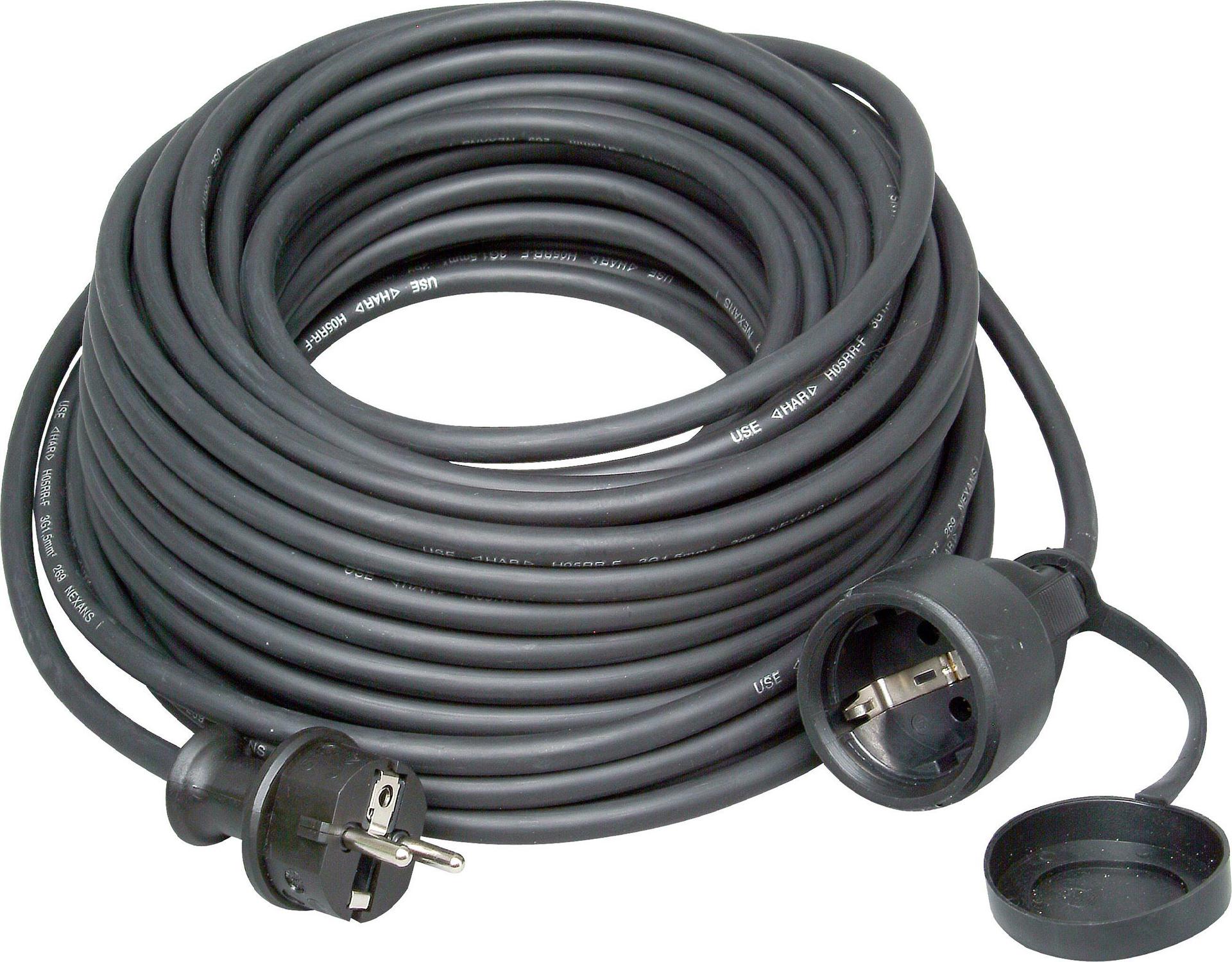 Kopp Schutzkontakt-Verlängerung, Gummi-Stecker/-Kupplung/-Leitung, 25m (147325044)