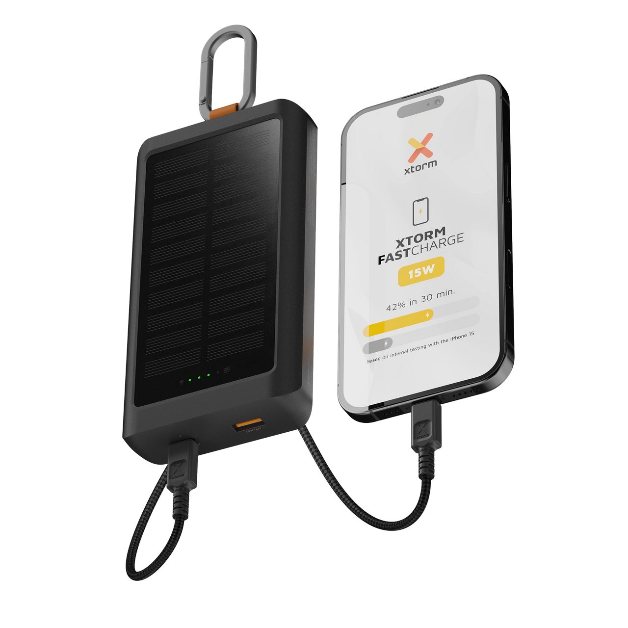 Xtorm Go2 Series Solar Powerbank 10.000 mAh 15W USB-C USB-A Schwarz