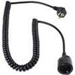 AS SCHWABE Schutzkontakt-Spiralkabel, schwarz (70425)