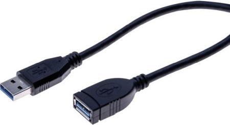 USB 3.0 Verlängerungskabel, USB 3.0 St. A / USB 3.0 Bu. A, schwarz, 0,5 m Unterstützt Transferraten bis USB Superspeed (5 Gigabit/s) (532459)
