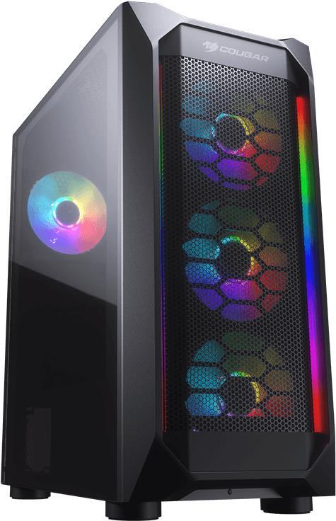 COUGAR GAMING Case MX410 Mesh-G RGB Mid tower Mesh with RGB strips tempered glass 4 RGB LED f